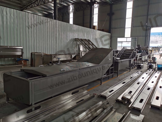 Vrucht- en groentenblancheermachine van roestvrij staal 304 voor grootschalige productie