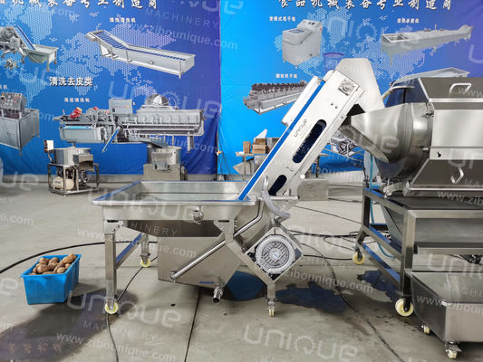 Grote capaciteit Continuous Brush Potato Peeling Machine Wortel wassen en polijsten machine