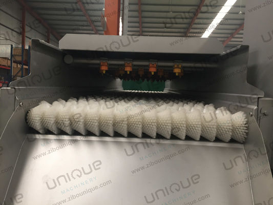 Commerciële wasmachine voor het schoonmaken van wortelgroenten met een borstel van roestvrij staal 304