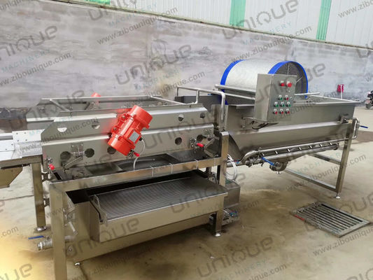 Industriële wasmachine voor groenten en fruit van roestvrij staal