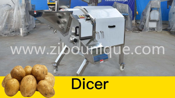 Industriële uien snijmachine met 1,5 kW elektrische groentencubesnijder efficiency